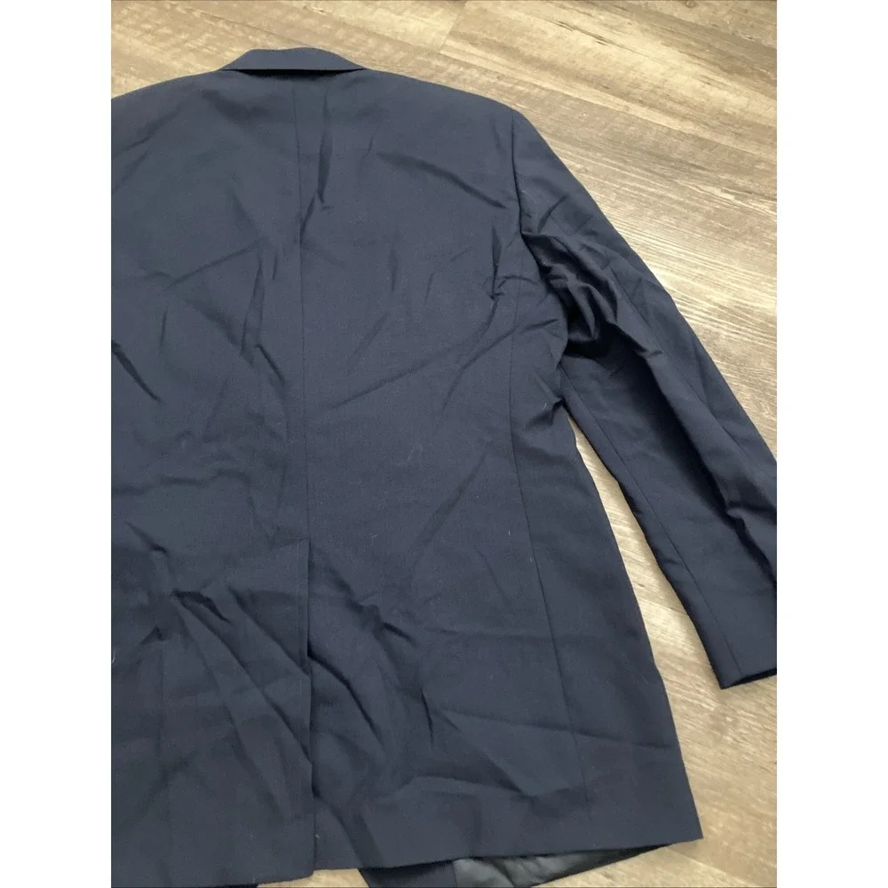 346 Brooks Brothers Blazer Sport Coat Mens 40R Solid Blue Wool Gold Buttons